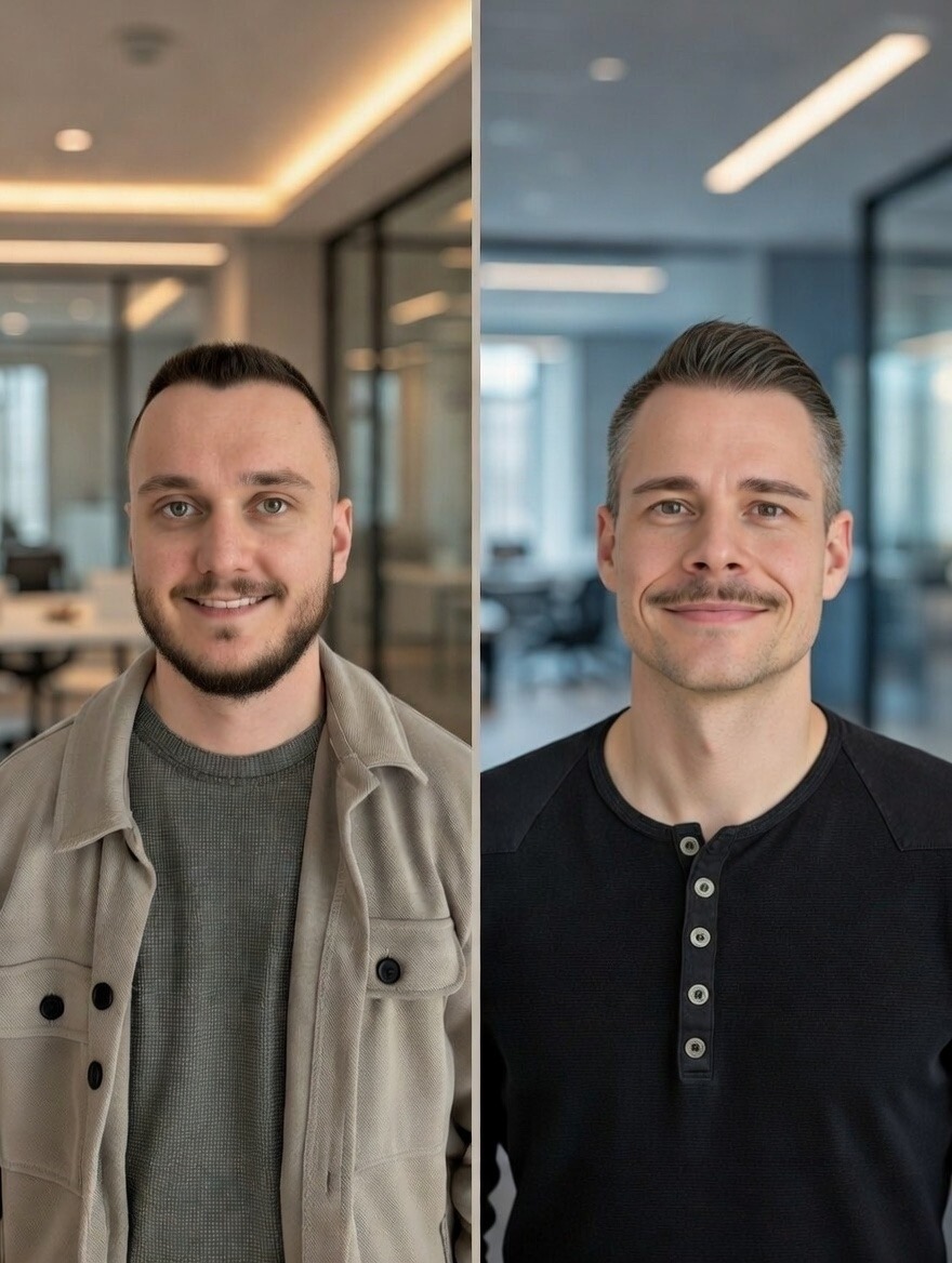 Antonio Brica links und Adrien Federli rechts auf dem Teamfoto von FederliT
